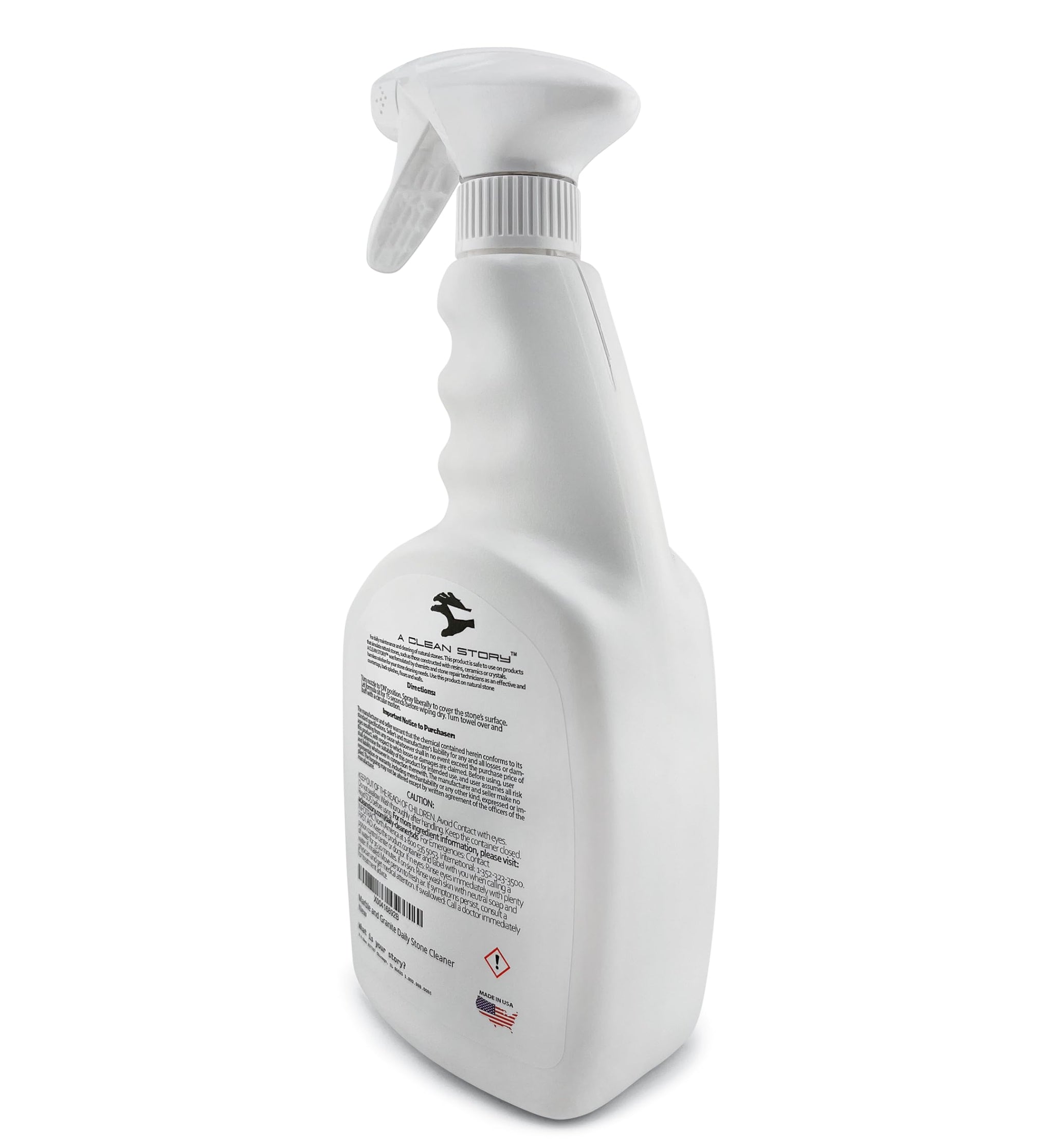 Marble and Granite Daily Stone Cleaner (Neutral Cleaner - Ph7) 32oz Ready-To-Use Formula - Large Spray Bottle