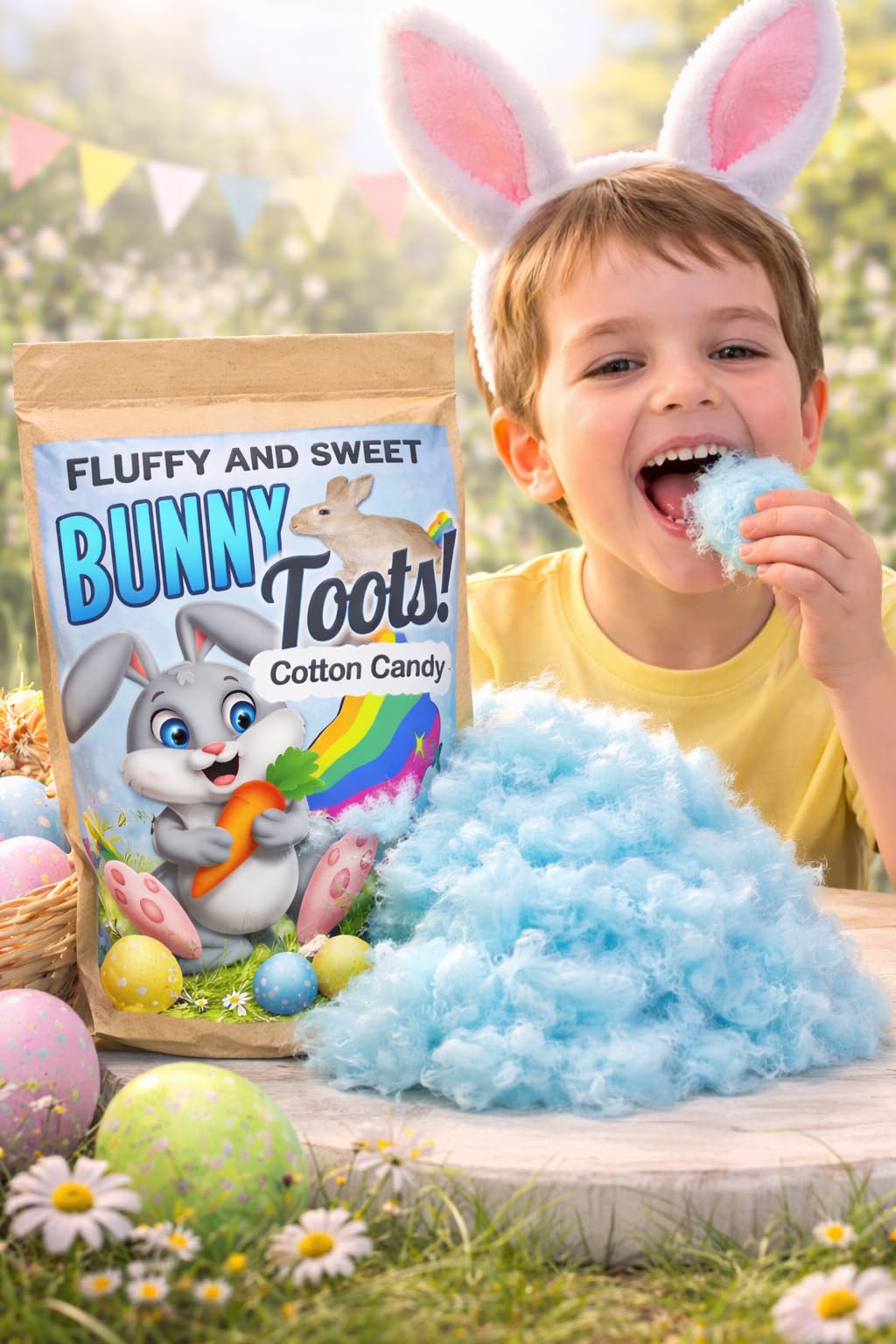 Bunny Toots Cotton Candy - Fun Cotton Candy - Funny Easter Basket - Stocking Stuffers - Bunny Toots - Easter Cotton Candy for Kids