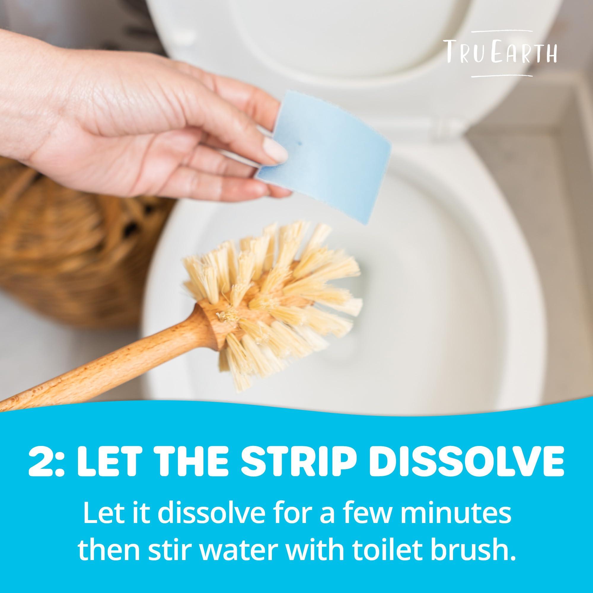 Tru Earth Toilet Bowl Cleaner Eco-Strips | Plastic Jug-Free, Septic-Safe For Cleaning | Easy to Use | 48 Strips