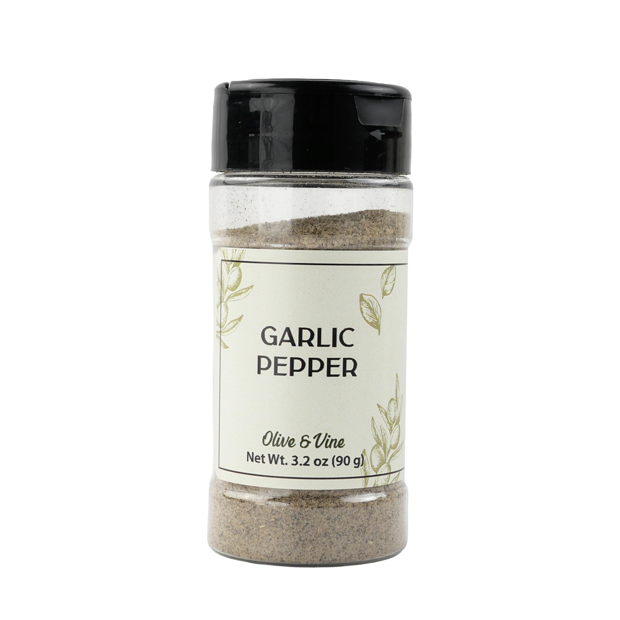 Olive & Vine Garlic Pepper, Bold Flavor, For Seasoning & Marinades, Rich Tradition, Authentic Taste, For Global Recipes (3.2 Ounce)