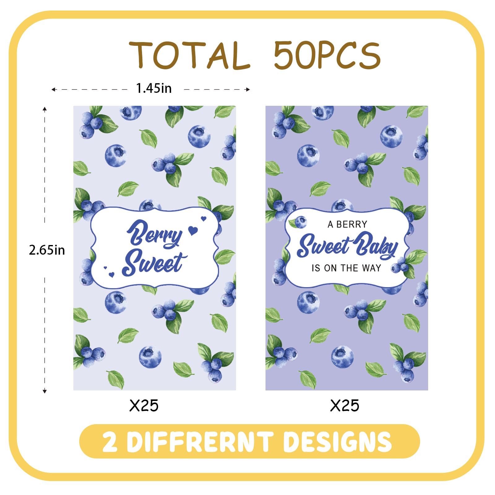 Blueberry Berry Sweet Baby Mini Chocolate Bar Wrappers, Blueberry Candy Bar Labels, Berry Sweet Baby is On the Way Stickers for Chocolate, Fruit