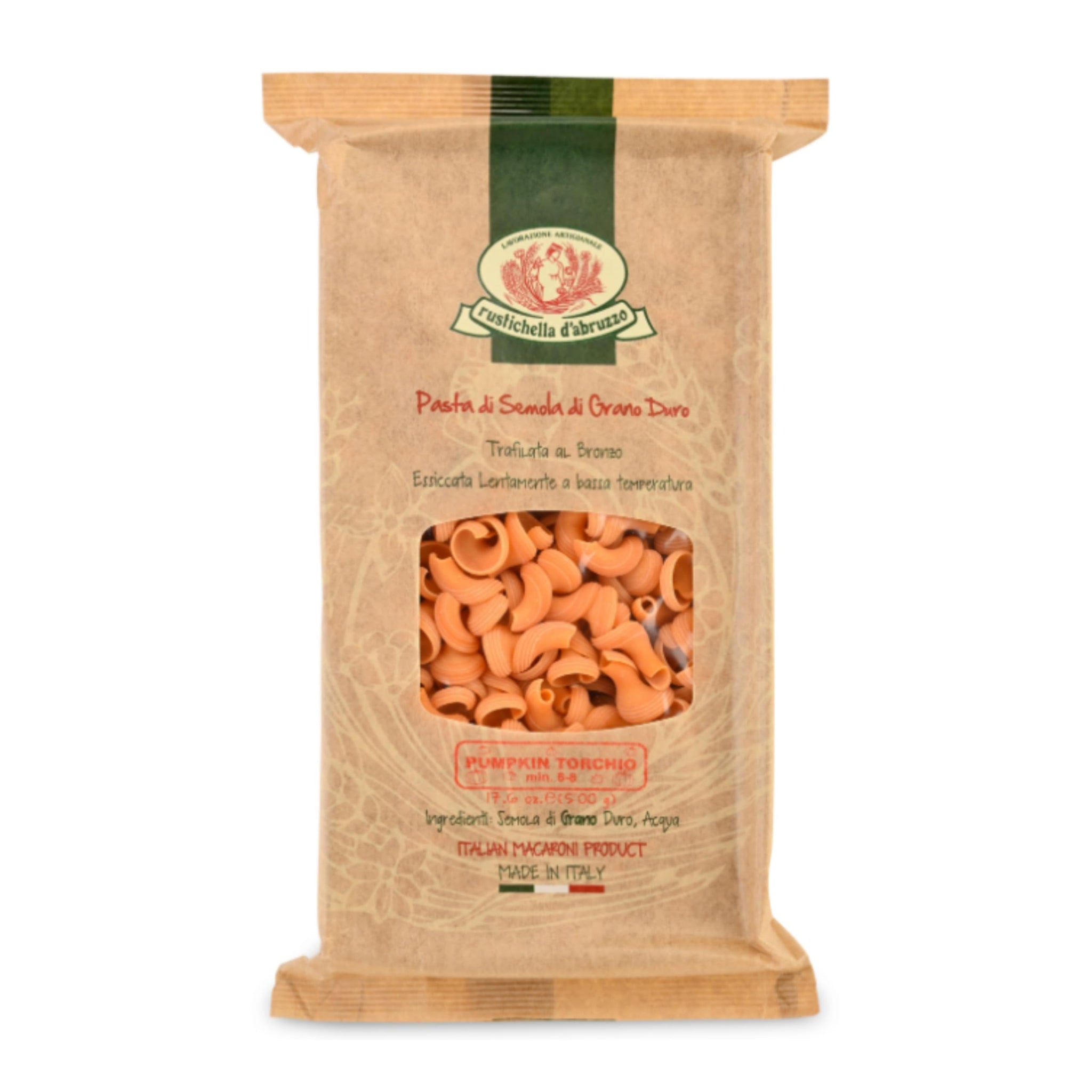 Rustichella D' Abruzzo Zucca Di Fior Pumpkin Torchio Pasta 500 Grams (1.1 Lb)