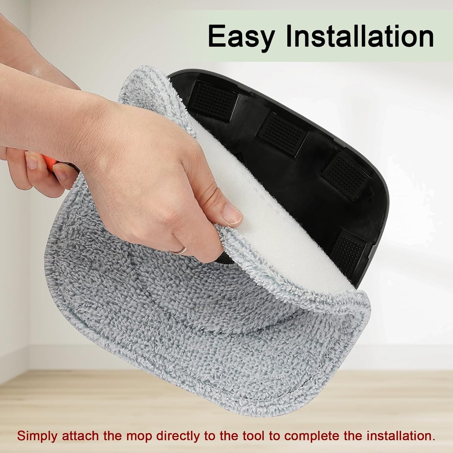 2 Pack 9 Inch Square Microfiber Pad Refill Compatible with True & Tidy Thick SPIN-800 TrueClean Mop, M16 and Most Square Spin Mop, Bucket - Grey