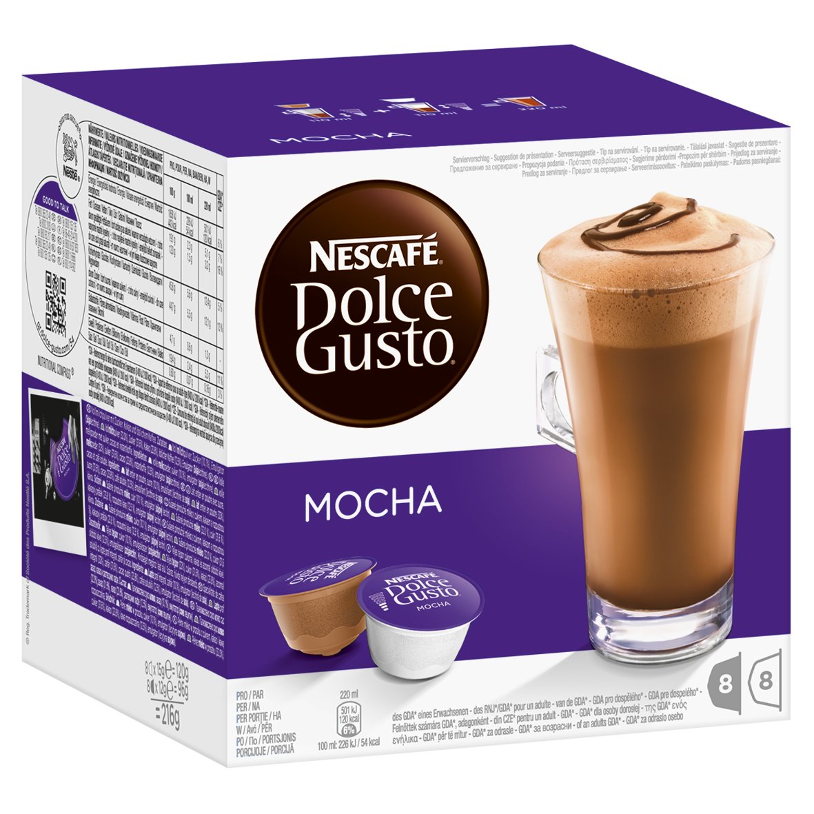 Nestle 'Mocha' for Dolce Gusto Coffee Capsules 16 Capsules (8 Servings)