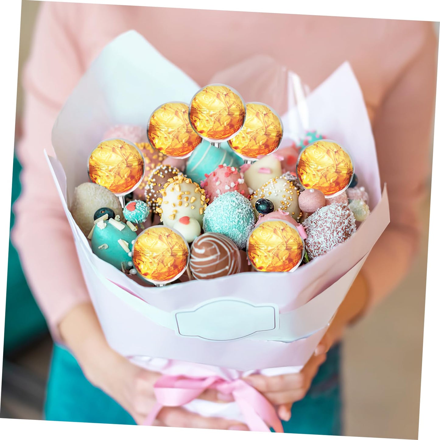 OSALADI 80Pcs Chocolate Bouquet Holders DIY Transparent Cups for Candy Bouquets Versatile Truffle Wrappers for Birthdays Valentine Day Abundant