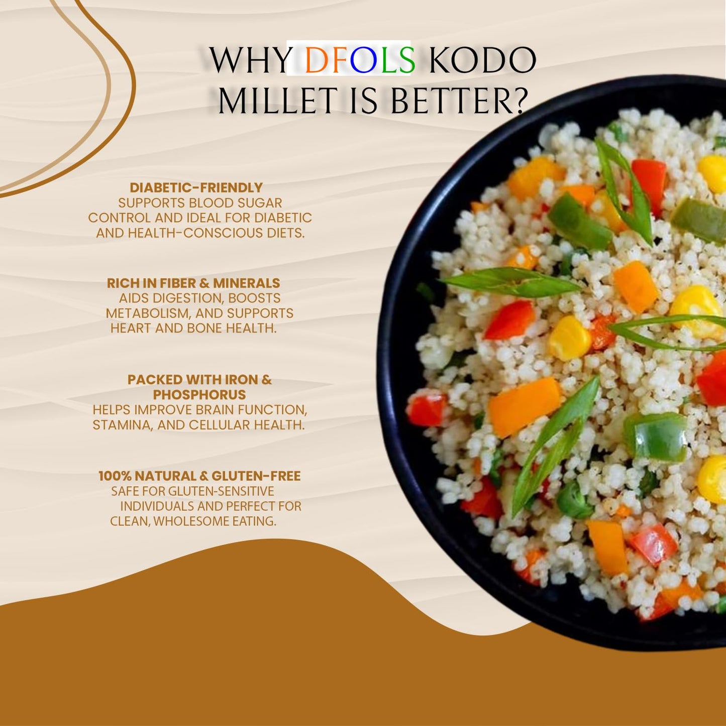 DFOLS Kodo Millet Whole Grain Mild Earthy Flavor for Cooking 0.55lb 8.82oz (250g) Premium Quality ??????