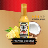 Black Bee Tropic Heat Hot Sauce Gift Set (2 Pack) - Mango Menace Carolina Reaper & Pineapple Coconut Habanero - Tropical Fruit Hot Sauce Duo, Small