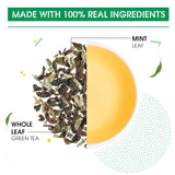 Teabox Premium Darjeeling Green Tea With Natural Peppermint Leaves |100% Whole Leaf & 0% Bitterness | Green Tea From The Himalayas | 25 Tea Bags (Low