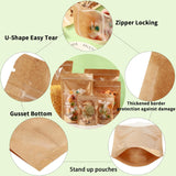 DOTUAHO 200 PCS Paper Bags with Window, 3.5" x 5.5" Resealable Bags, Stand Up Pouches, Reusable Ziplock Food Storage Bag Resealable Pouches for Foods