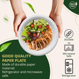 Naturawave Essentials 100% Compostable Paper Plates, Heavy Duty Disposable Plates [50-Pack] 10 Inch Plates - Eco-Friendly, Biodegradable Sugarcane