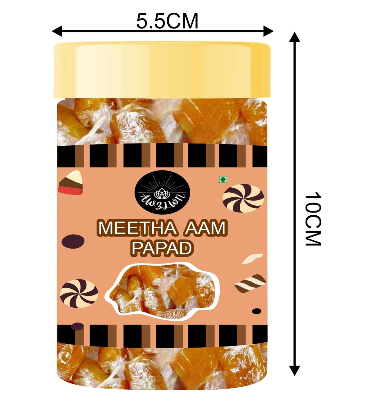 Awzlwn Indian Taste Candy (5.29 OZ / 150 GM, Meetha Aam Papad)