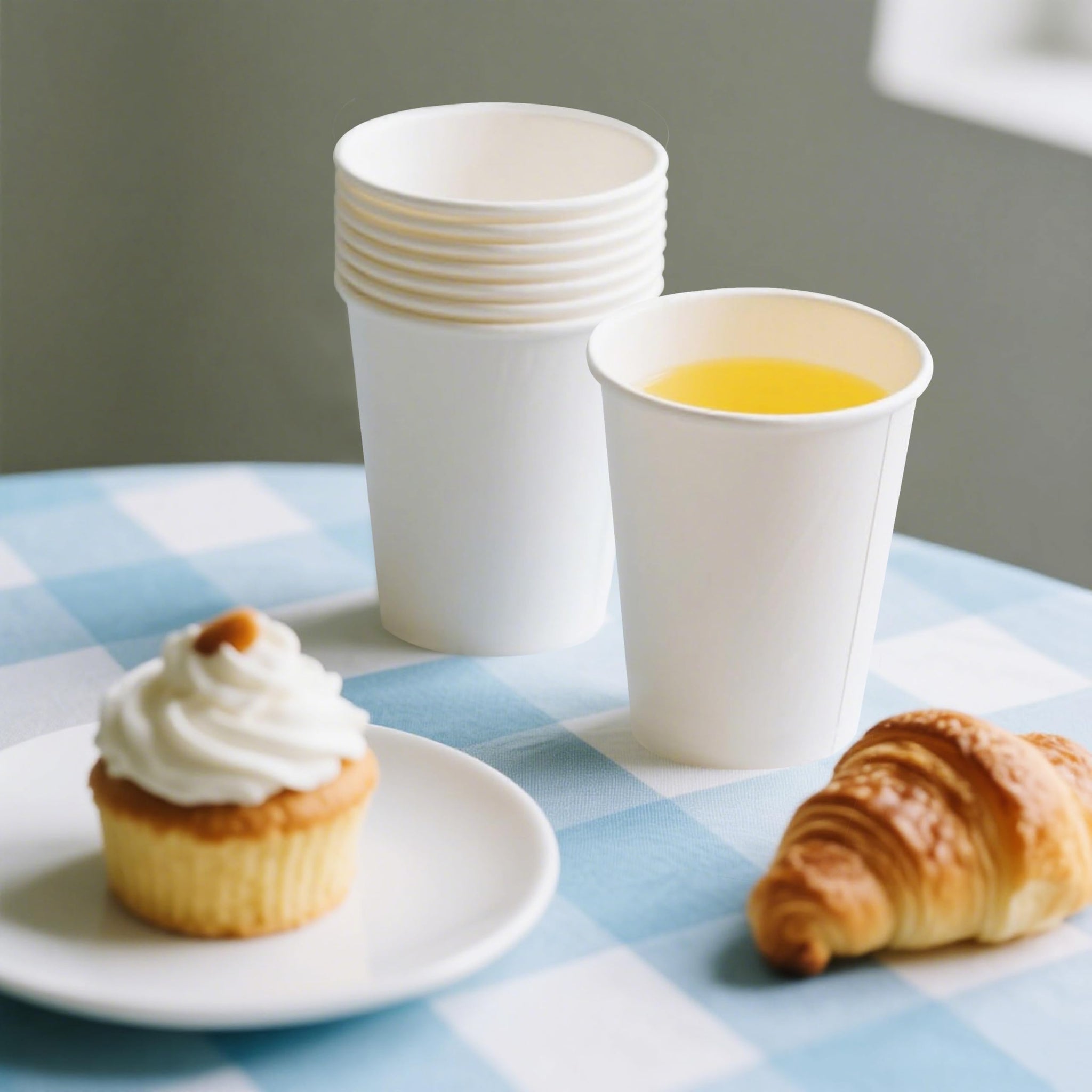 TashiBox 12 oz White Hot Drink Paper Cups - 300 Count - Disposable Paper Coffee Cups