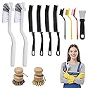 12Pcs Crevice Cleaning Brush Set, Hard Bristle Cleaning Supplies for Kitchen, Bathroom, Teapot, Bottle, Cup, Blender, Corner, Grout, Sink