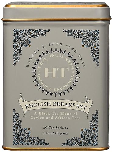Harney & Sons English Breakfast, 20 Teabags per Pack, (Pack of 4)