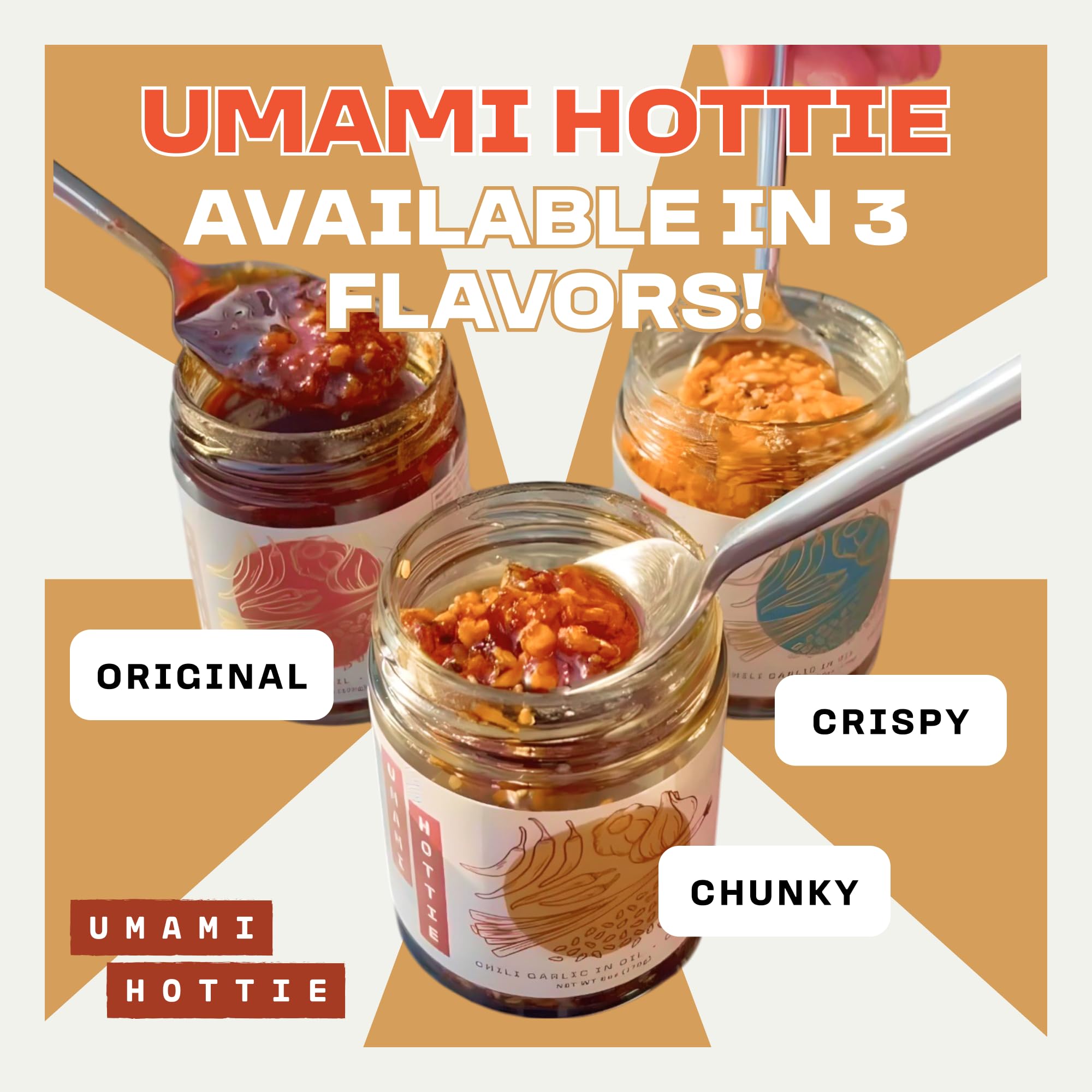 Flavor Bomb 3-Pack | Crispy Cunchy, Ramen Hot Sauce & Chunky Garlic Flavors | Vegan, Gluten-Free, Hot Chili Oil for Noodles, Ramen, Dumplings & More |