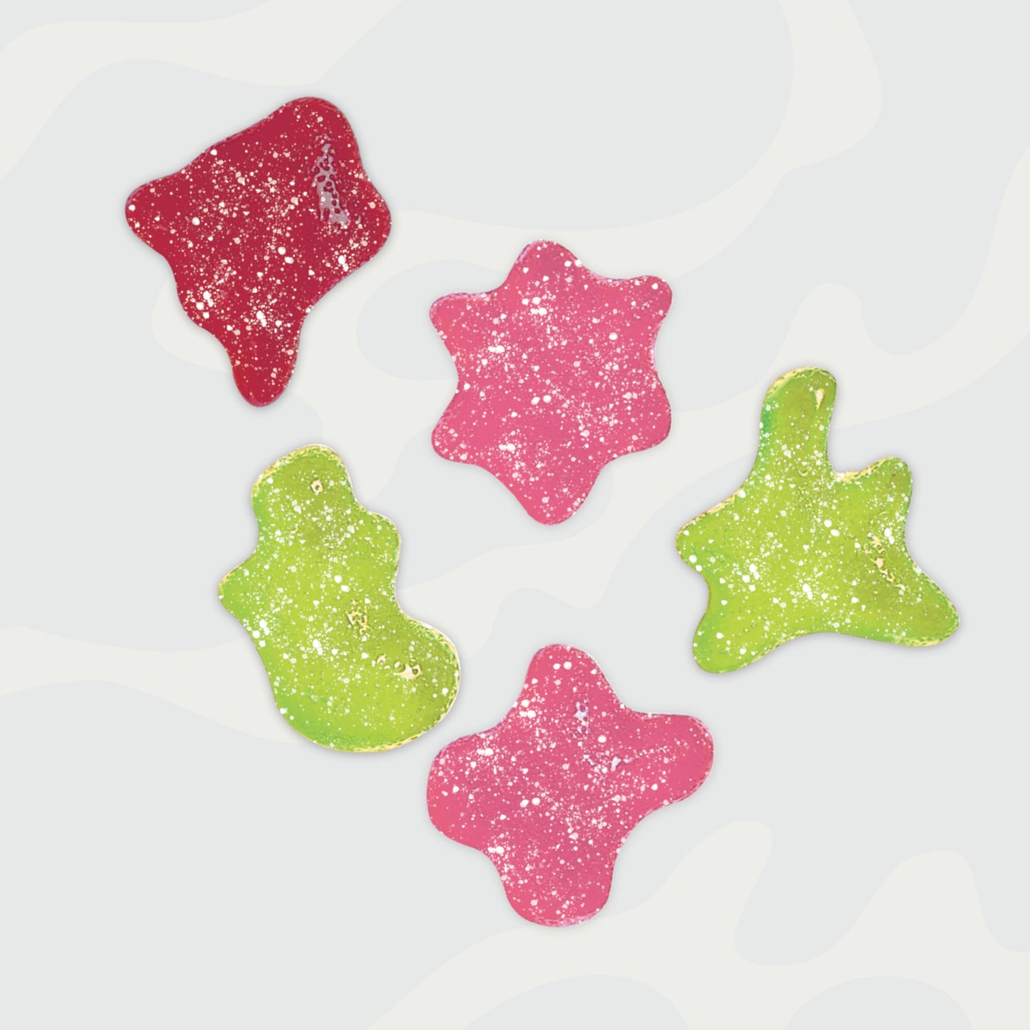 Blobs SOUR Gummy Candy Low Sugar & Low Calorie- No Sugar Alcohols, Vegan, No Dyes- Watermelon-Lychee, Black Ras Cherry, Strawberry Yuzu - (Pack of 6)