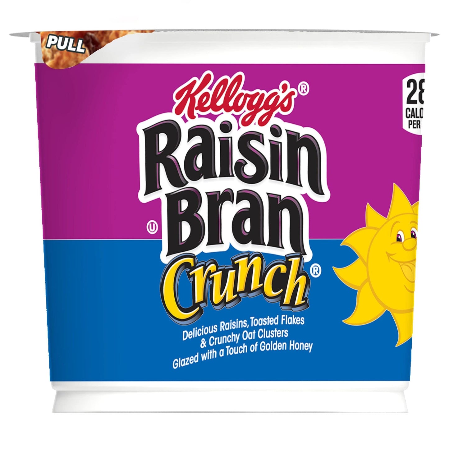 Kellogg's Raisin Bran Crunch Breakfast Cereal Cups, Fiber Cereal, Made with Real Fruit, Original, 33.6oz Case (12 Cups)