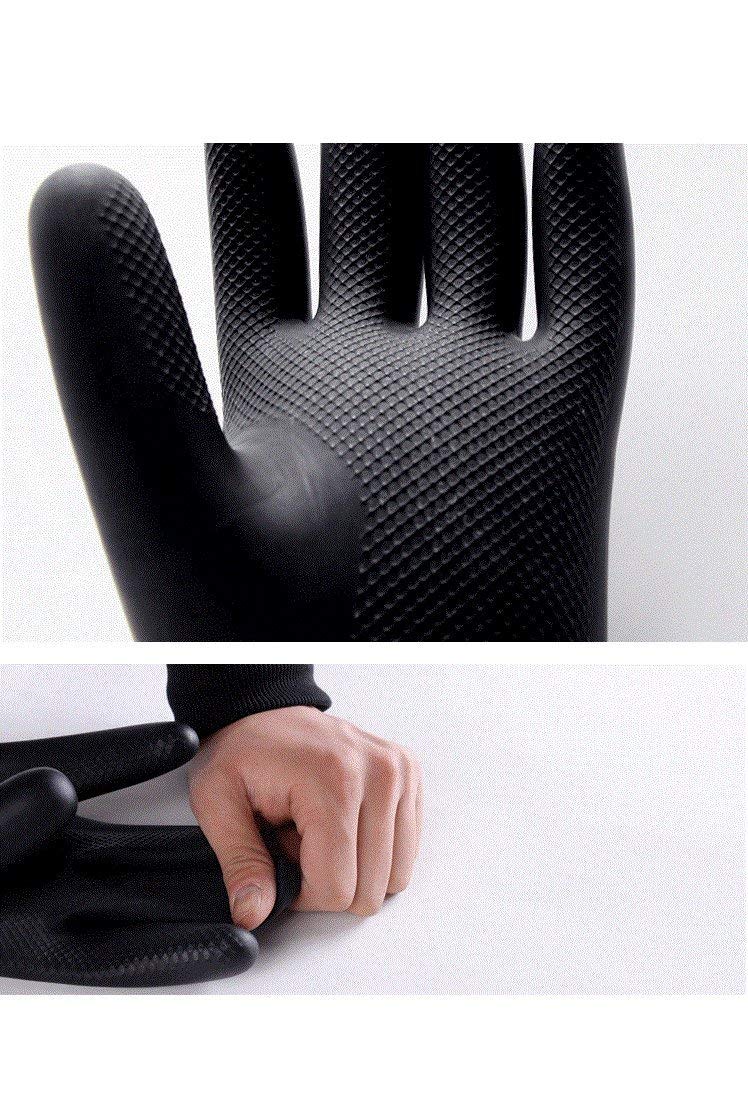 Hoocozi 1Pair Extra Long Reusable Black Latex Gloves, 23.6"