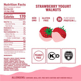 Go a Little Nuts Strawberry Yogurt Covered Walnuts, 4 oz Snack Pack (Pack of 6) Sweet & Crunchy Probiotic, Plant Protein, Non-GMO, Peanut Free
