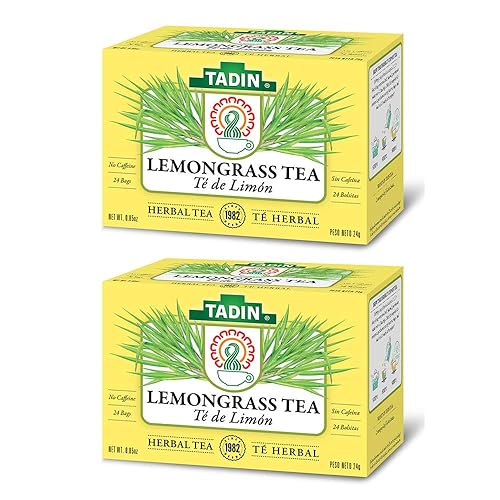 Tadin Lemongrass Herbal Tea. Caffeine Free. 24 Tea Bags. 0.84 oz. Pack of 2