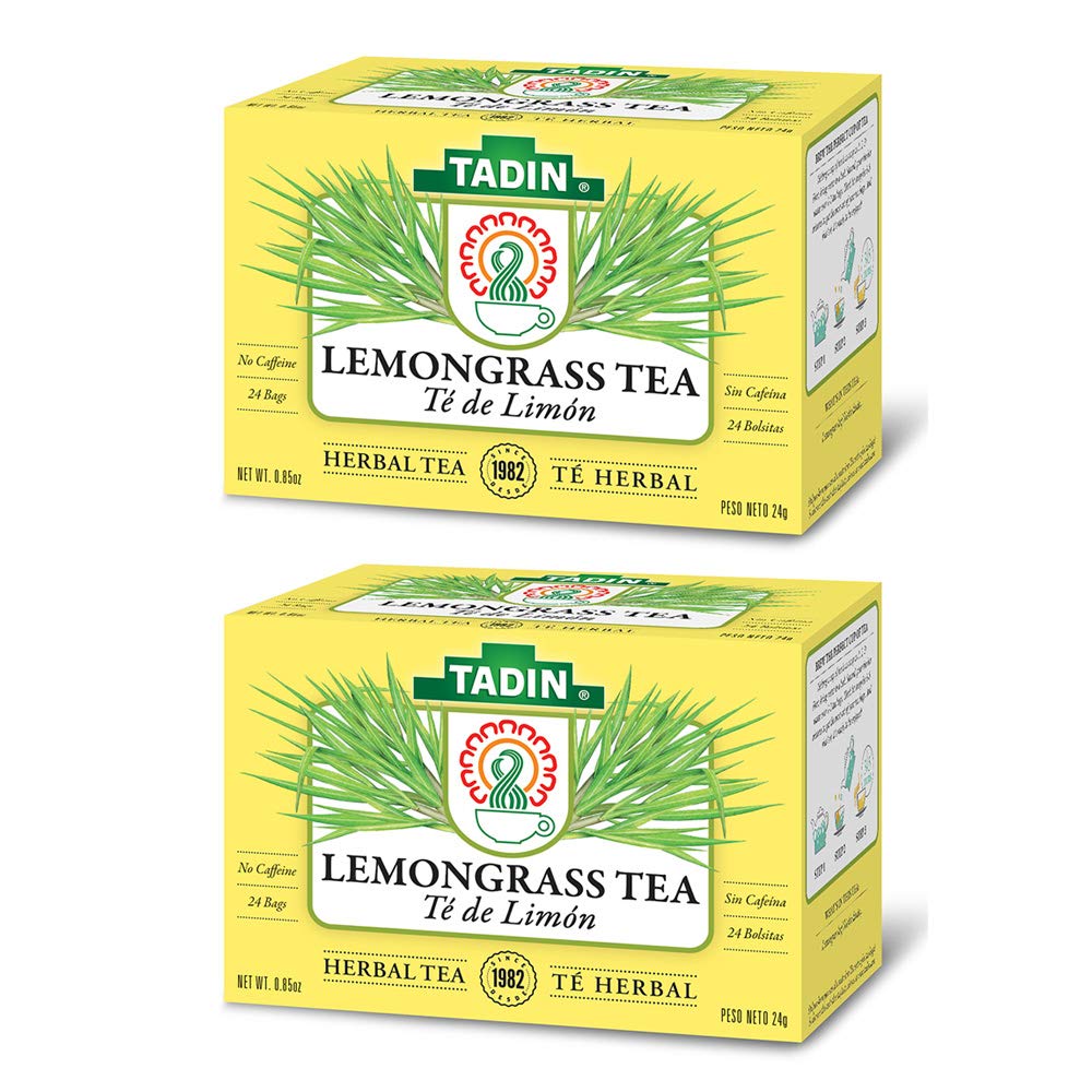 Tadin Lemongrass Herbal Tea. Caffeine Free. 24 Tea Bags. 0.84 oz. Pack of 2