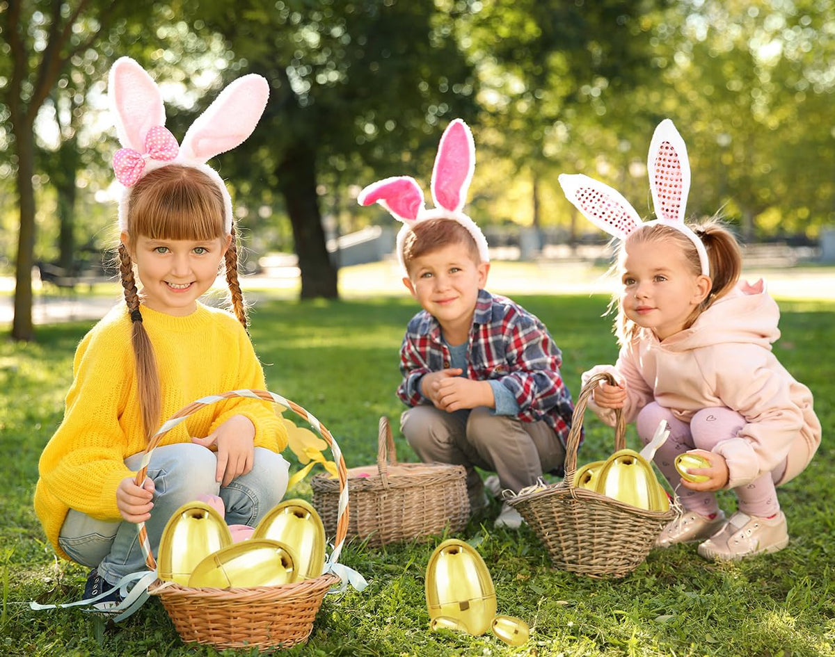 Chochkees 6 Inch Jumbo Golden Easter Eggs 12 Pack Metallic Gold, Goodie Basket Prize, Eggs, 6" Inch (12-Pack)