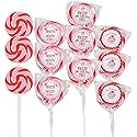 Sweet On You Valentine Swirl Suckers - Strawberry Flavor - Red White Pink (12 individually wrapped lollipops) Valentine's Day Candy
