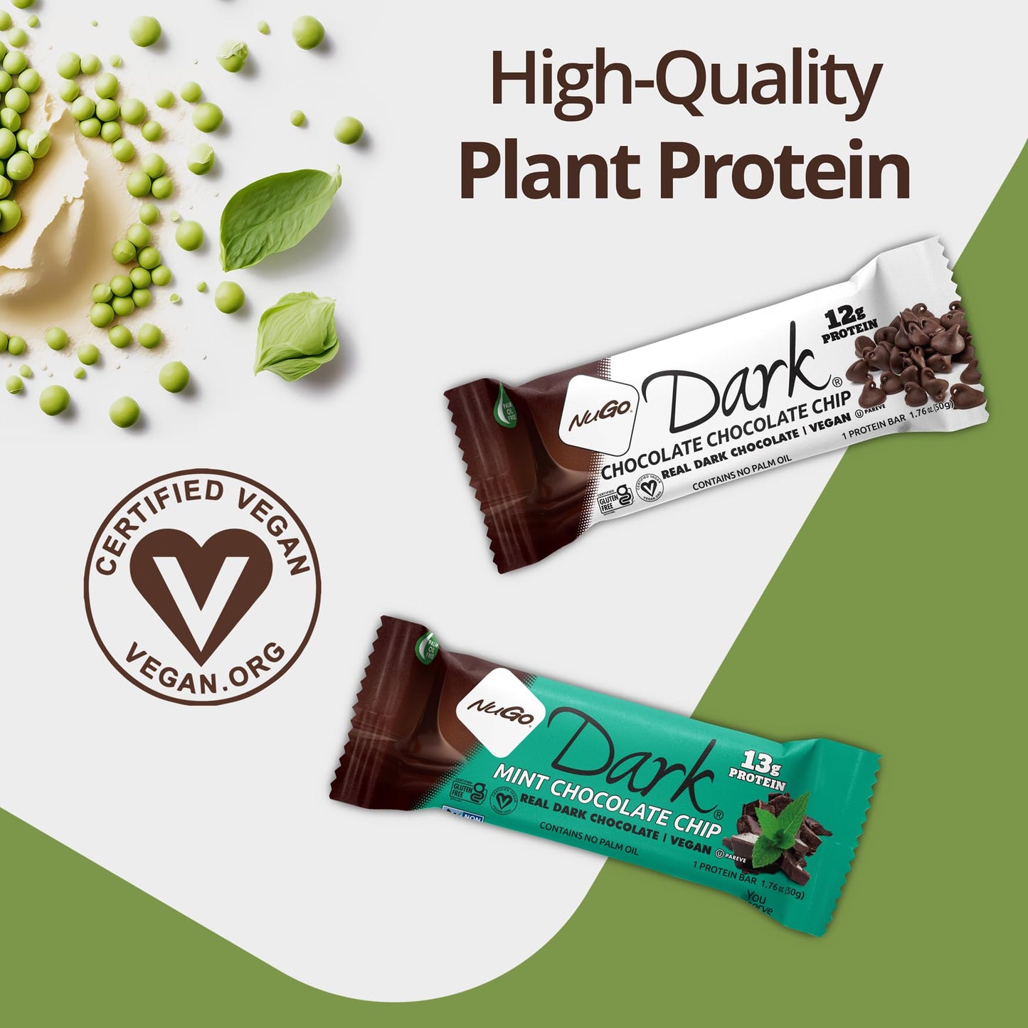 Nugo, Bar Box Dark Chocolate Choc Chip, 12 Count, 1.76 Ounce