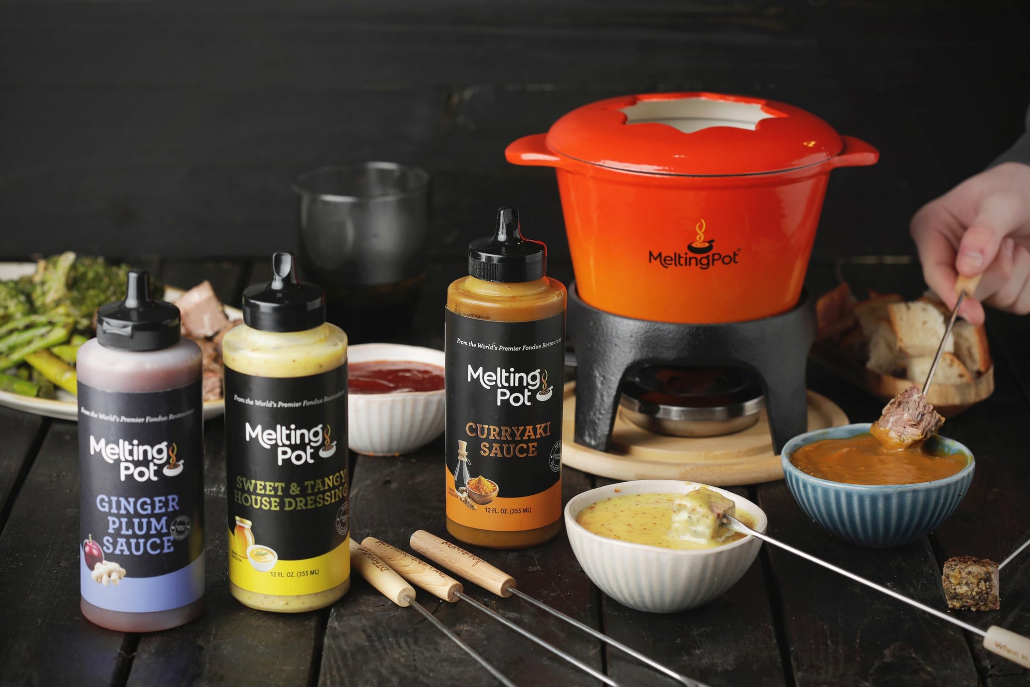 The Melting Pot Ginger Plum Sauce, Premium Asian Plum Sauce with Ginger, Dipping Sauce and Marinade, 12 fl oz (Pack of 1)