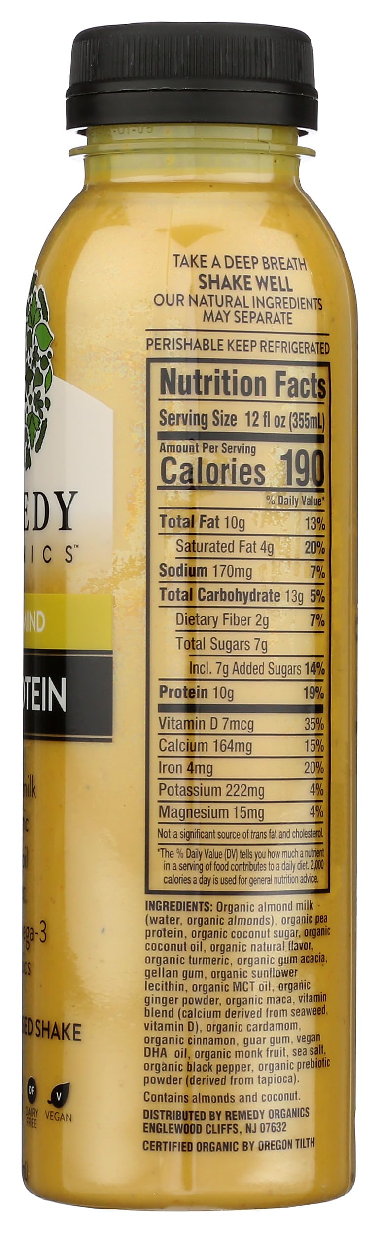 Remedy Organics, Beverage Golden Mind Organic, 12 Fl Oz