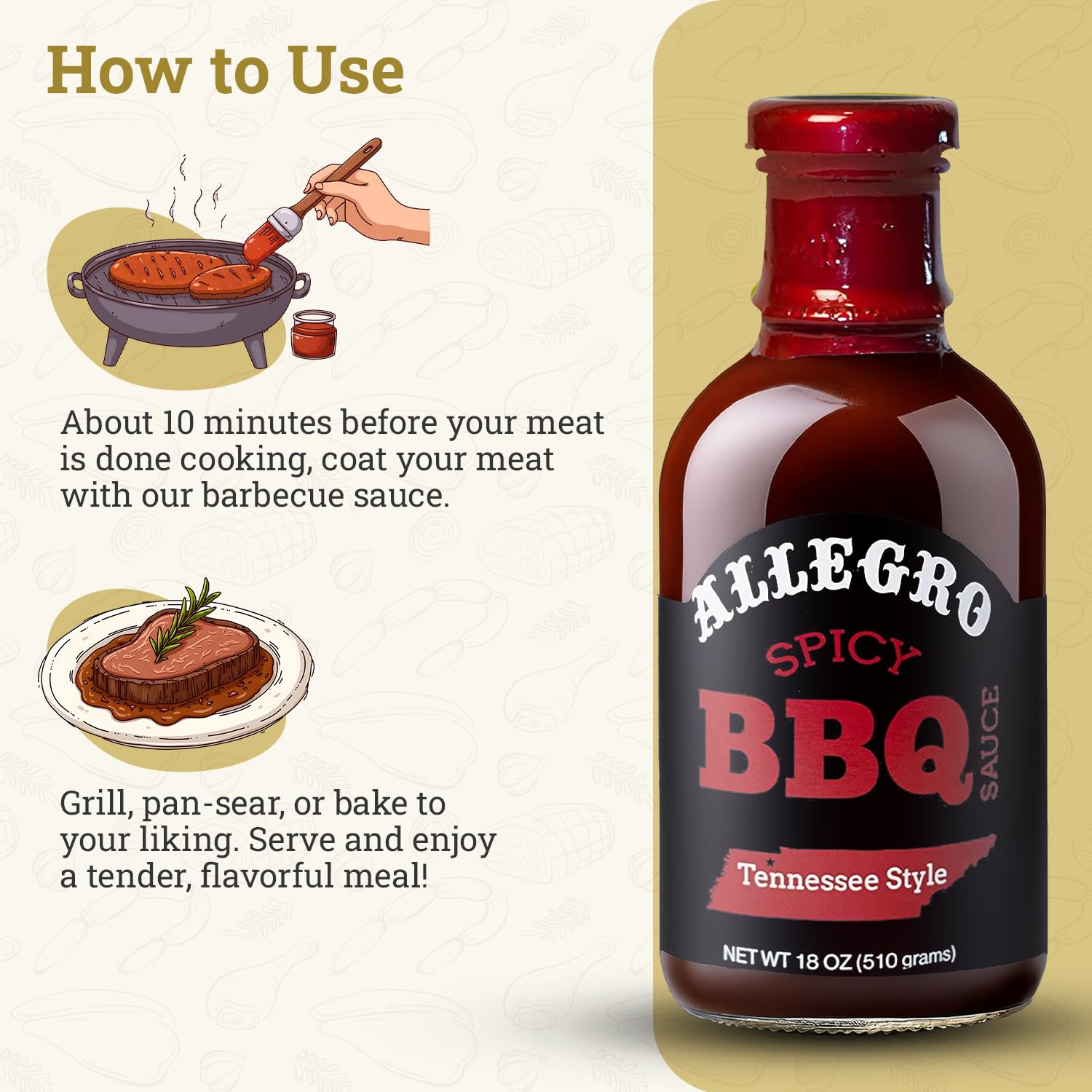 ALLEGRO - The Marinate Everything Marinades | Barbecue Sauce for Chicken, Pork, Ribs & Burgers | BBQ Sauce for Grilling, Dipping & Cooking | Kosher
