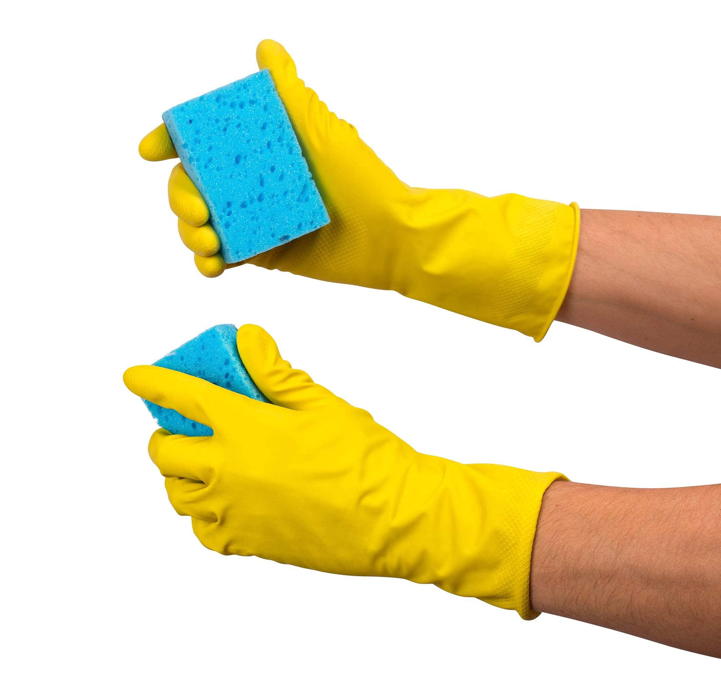 SteadMax 1 Pair Cleaning Gloves, Reusable Natural Rubber Dish Gloves, Waterproof Latex Non-Slip Dishwashing Gloves for Kitchen and Household (X-Large