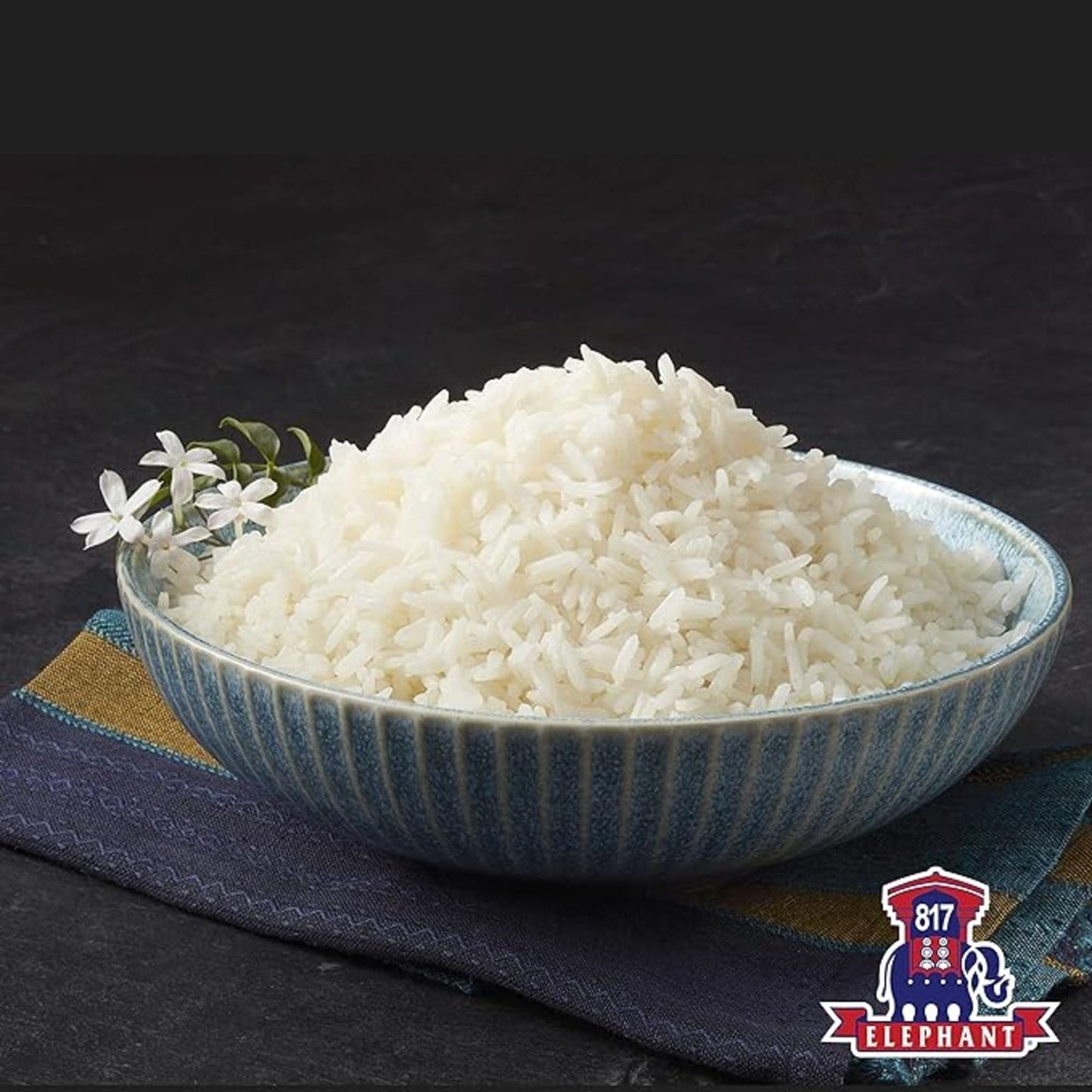 817 Elephant Thai Hom Mali Jasmine Rice - 15 lb Bag - Authentic White Rice - Great for Thai Recipes, Curries & Pilafs - Cook in Microwave or on Stove Top
