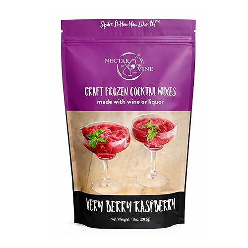 Nectar of the Vine Very Berry Raspberry Wine Slushy Mix, Just Add Wine, Liquor or Make a Mocktail, Frozen Cocktail Drink Mix, Up to 10 Servings