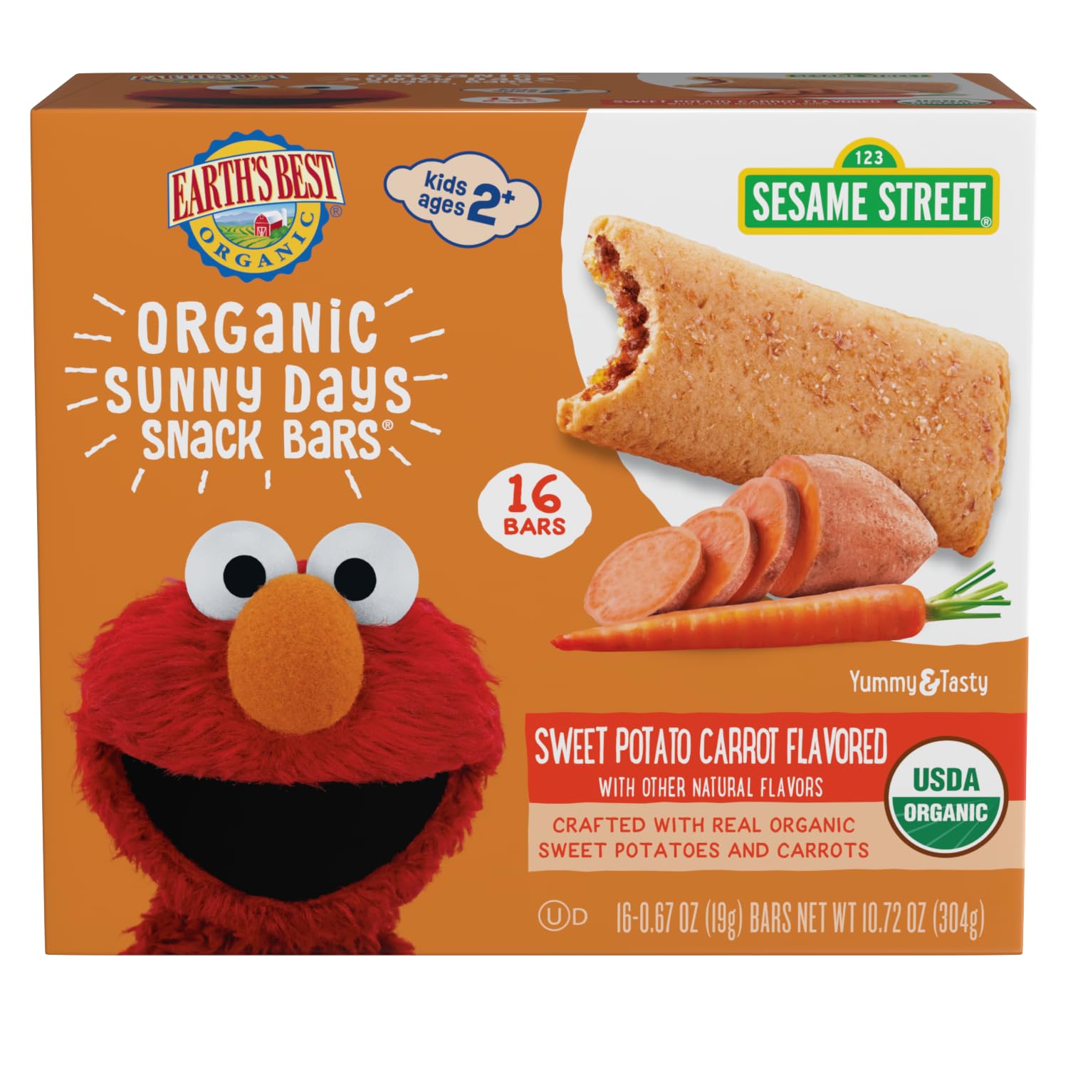 Earth's Best Organic Sunny Days Sweet Potato Carrot Snack Bars, 16 ct
