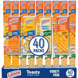 Sandwich Crackers Variety Pack, 40 Individual Snack Bags - Quality Lance Snacks, Featuring Toasty, Toastchee & Captain's Wafers