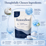 Restorabowl Foaming Cleaning Powder, Fresh Scent Daily Care Powder, Fast Dissolving Formula for Everyday Freshness, Easy Flush Use, 300g