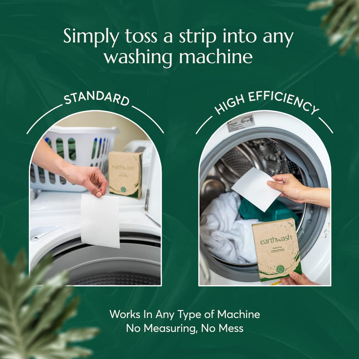 Earthwash Laundry Detergent Sheets (Up To 320 Loads) 160 Scent Free Sustainable Sanitizer Strips - Ideal for Travel & Home Liquidless Laundry by