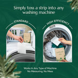 Earthwash Laundry Detergent Sheets (Up To 320 Loads) 160 Scent Free Sustainable Sanitizer Strips - Ideal for Travel & Home Liquidless Laundry by