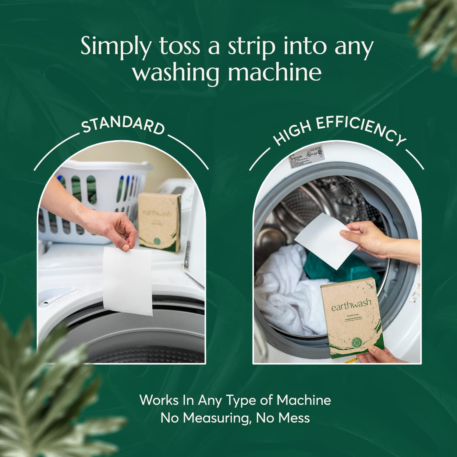 Earthwash Laundry Detergent Sheets (Up To 320 Loads) 160 Scent Free Sustainable Sanitizer Strips - Ideal for Travel & Home Liquidless Laundry by