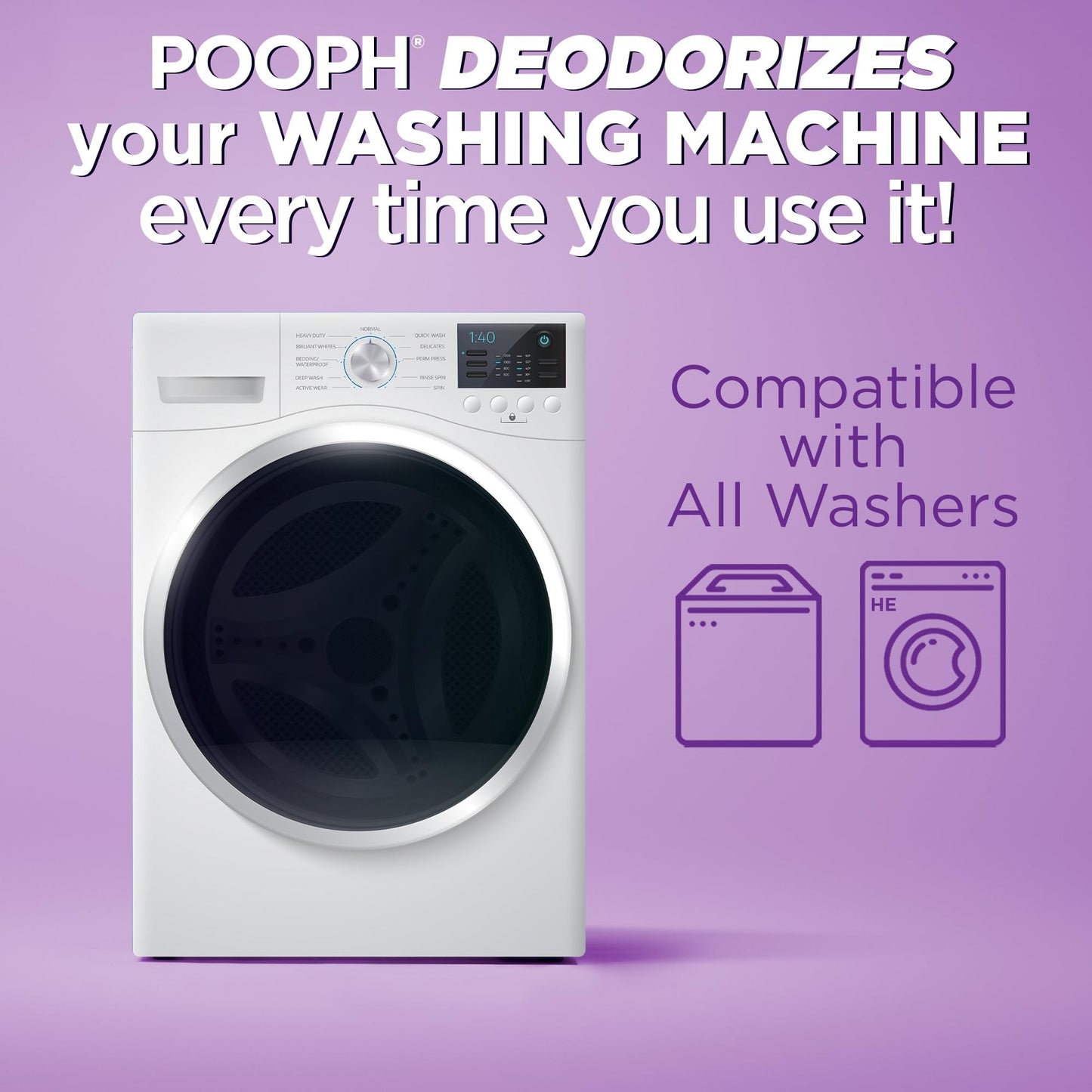 POOPH® Laundry - 32oz Bottle (16 Loads) - Eliminates The Toughest Odors in a One Wash - With No Fragrances. Just Add 2oz With Laundry Detergent - No