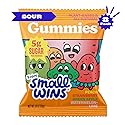 Enjoy Small Wins by Jayson Tatum, Sour Gummies, Plant-Based, All-Natural, Low Sugar 5g per Pack, Peach, Strawberry, Green Apple, Watermelon-Lime