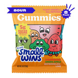 Enjoy Small Wins by Jayson Tatum, Sour Gummies, Plant-Based, All-Natural, Low Sugar 5g per Pack, Peach, Strawberry, Green Apple, Watermelon-Lime