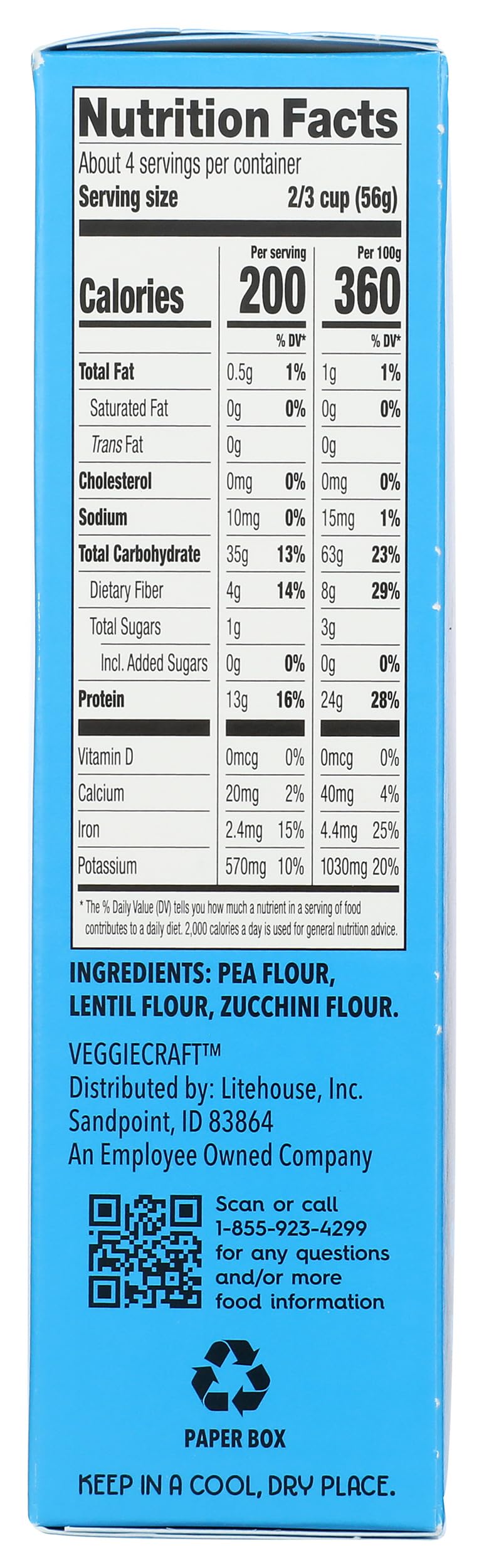 Veggiecraft Farms, Pasta Zucchini Penne, 8 Ounce