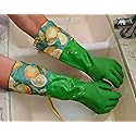 Star Kitchen & Home True Blues Deluxe Gauntlet Dishwashing Gloves (Green Lemon Love, Medium/Large)