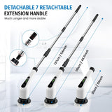 Electric Spin Scrubber, Cordless Scrubber with 7 Replaceable Cleaning Brushes and Dual Speed, Shower Cleaning Brush, Power Scrubber with Adjustable