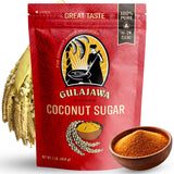 GULAJAWA Javanese Coconut Sugar - Single Origin, Pure Coconut Palm Sugar | Complex Caramel Notes for Coffee, Tea Lattes, Baking, Thai Cooking & Dry Rub Seasonings | Low GI Natural Sweetener - 1LB