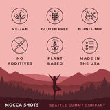 Mocca Shots High Energy Gummies- Dark Chocolate Strawberry 0.5oz