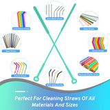 Silicone Water Bottle Brush and Straw Cleaner Set,Long Bottle Brush,Straw Cleaning Brush Silicone,Long Handle Scrub Cleaning Brush for Narrow Neck