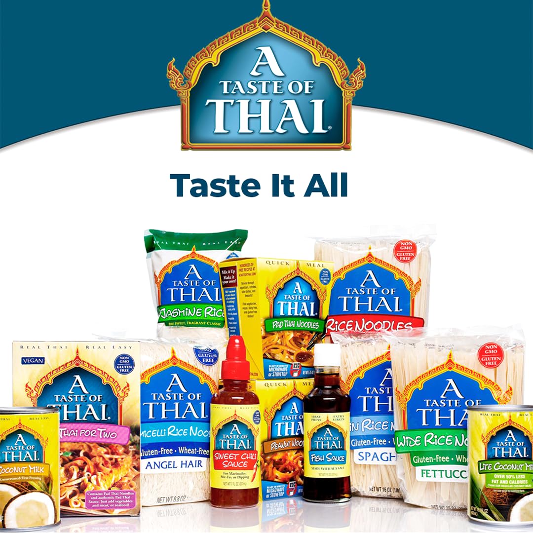 A Taste of Thai Pad Thai Rice Noodles | Restaurant-Quality Thai Flavor in Minutes | Vegan, Gluten-Free, Non-GMO, No Preservatives| Perfect